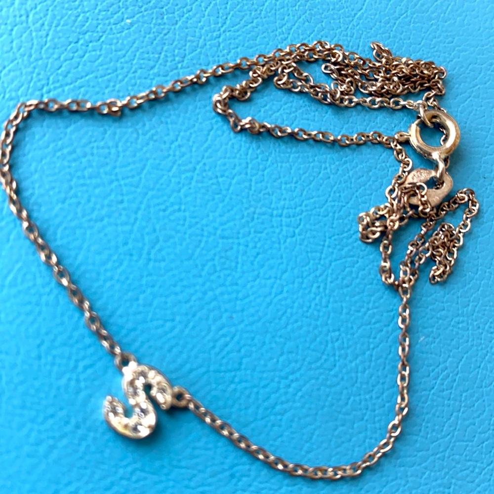 Tiny Adorable Initial S Sterling Silver Necklace - image 5
